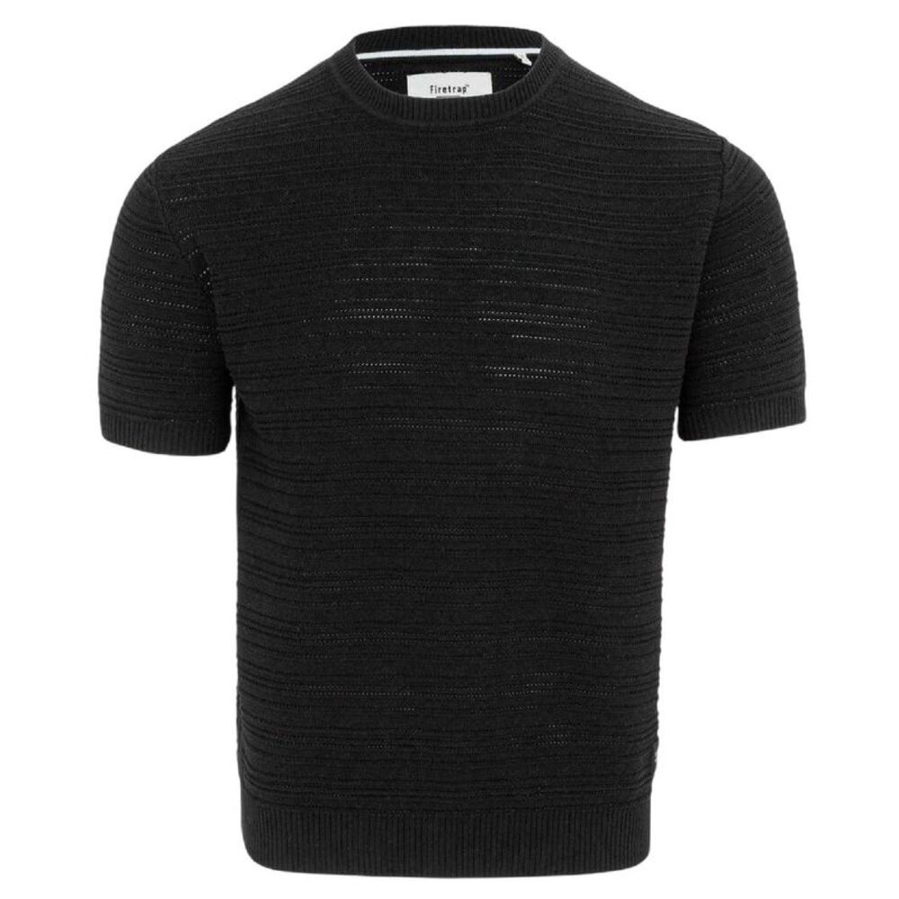 Firetrap Mens Knitted Crew Neck / Black